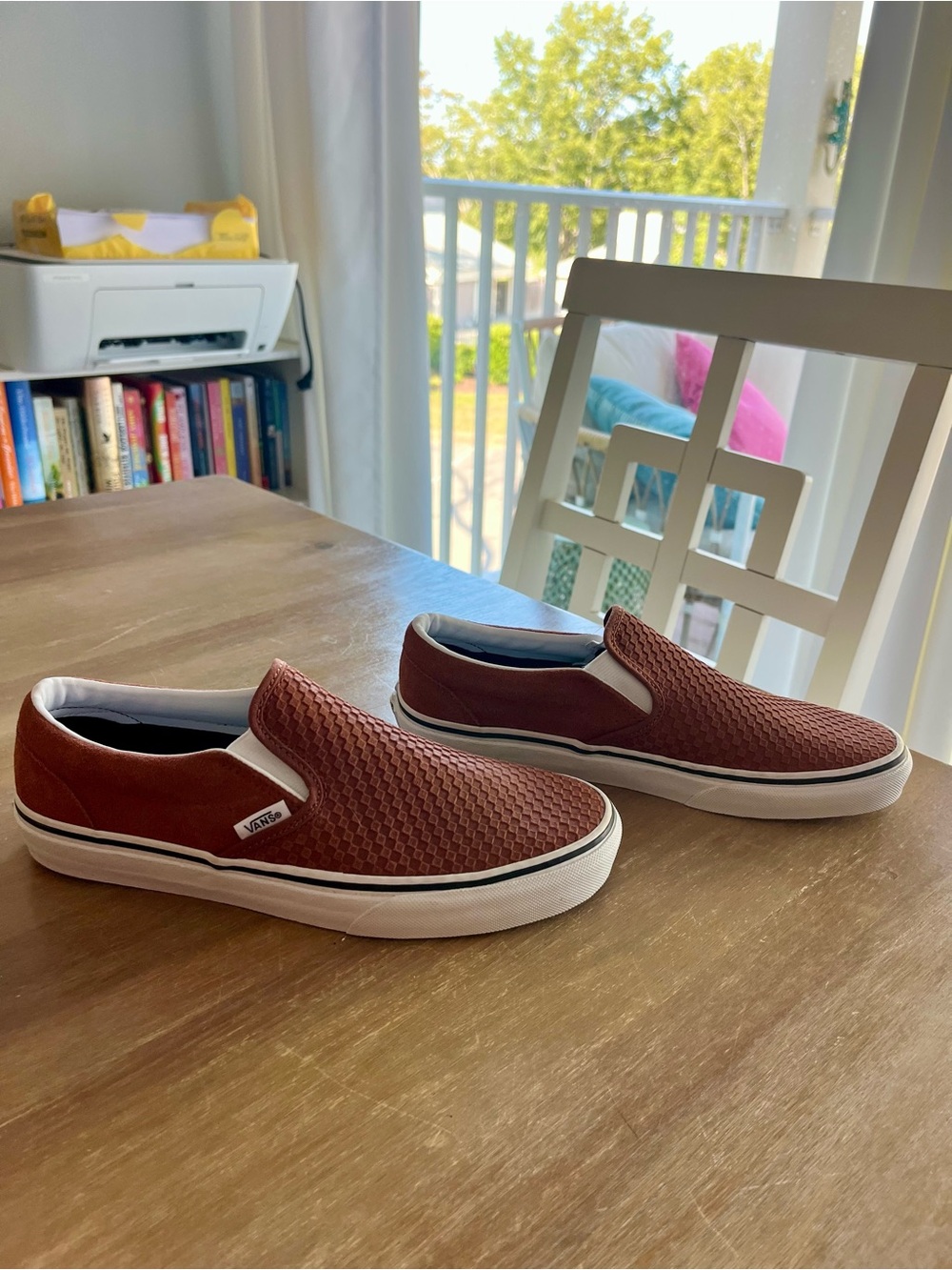 Vans Classic Slip-On Woven Suede Shoes Brown Women’s 8 - Picture 3 of 5
